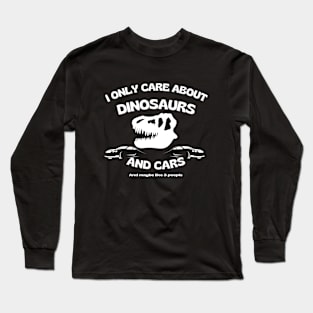 Dinosaurs, Cars, Funny Text, Words, T Rex Skull Long Sleeve T-Shirt